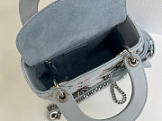 Fortok Dior Mini Lady Dior Bag Blue Cannage Lambskin Embroidered with Multicolor Doves & Roses Motif 18 x 15 x 7 cm - 5