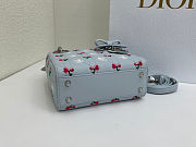 Fortok Dior Mini Lady Dior Bag Blue Cannage Lambskin Embroidered with Multicolor Doves & Roses Motif 18 x 15 x 7 cm - 4