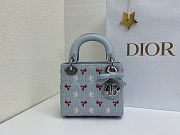 Fortok Dior Mini Lady Dior Bag Blue Cannage Lambskin Embroidered with Multicolor Doves & Roses Motif 18 x 15 x 7 cm - 2