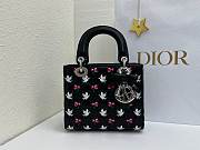 Fortok Dior Small Lady Dior Bag Black Cannage Lambskin Embroidered with Multicolor Doves & Roses Motif 18 x 15 x 7 cm - 4