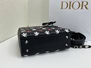 Fortok Dior Small Lady Dior Bag Black Cannage Lambskin Embroidered with Multicolor Doves & Roses Motif 18 x 15 x 7 cm - 3