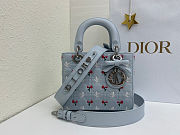 Fortok Dior Small Lady Dior Bag Blue Cannage Lambskin Embroidered with Multicolor Doves & Roses Motif 18 x 15 x 7 cm - 1