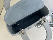 Fortok Dior Small Lady Dior Bag Blue Cannage Lambskin Embroidered with Multicolor Doves & Roses Motif 18 x 15 x 7 cm - 4