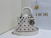 Fortok Dior Small Lady Dior Bag White Cannage Lambskin Embroidered with Multicolor Doves & Roses Motif 18 x 15 x 7 cm - 1