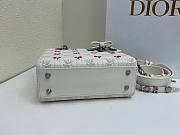 Fortok Dior Small Lady Dior Bag White Cannage Lambskin Embroidered with Multicolor Doves & Roses Motif 18 x 15 x 7 cm - 6