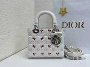 Fortok Dior Small Lady Dior Bag White Cannage Lambskin Embroidered with Multicolor Doves & Roses Motif 18 x 15 x 7 cm - 5