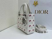 Fortok Dior Small Lady Dior Bag White Cannage Lambskin Embroidered with Multicolor Doves & Roses Motif 18 x 15 x 7 cm - 2