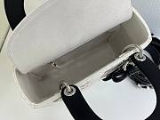Fortok Dior Small Lady Dior Bag White/Black Cannage Lambskin Embroidered with Multicolor Doves & Roses Motif 18 x 15 x 7 cm - 6