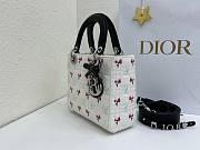 Fortok Dior Small Lady Dior Bag White/Black Cannage Lambskin Embroidered with Multicolor Doves & Roses Motif 18 x 15 x 7 cm - 3