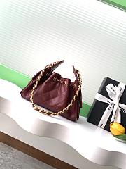 Fortok Chanel 25 Mini Hobo Bag Burgundy 20x22x12.5cm - 6