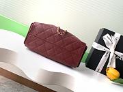 Fortok Chanel 25 Mini Hobo Bag Burgundy 20x22x12.5cm - 5