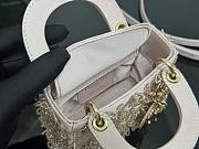Fortok Dior Mini Lady Dior Bag Soft Pink Bead Embroidery 12 x 10.2 x 5cm - 2