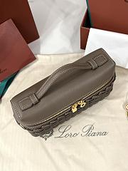 Fortok Loro Piana Extra Pocket L19 East-West Wicker Rattan Taupe 19 x 12 x 7 cm  - 4