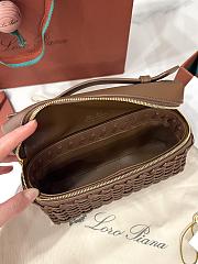 Fortok Loro Piana Extra Pocket L19 East-West Wicker Rattan Brown 19 x 12 x 7 cm  - 6
