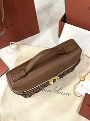Fortok Loro Piana Extra Pocket L19 East-West Wicker Rattan Brown 19 x 12 x 7 cm  - 2