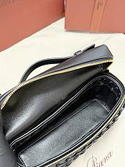Fortok Loro Piana Extra Pocket L19 East-West Wicker Rattan Black 19 x 12 x 7 cm - 5