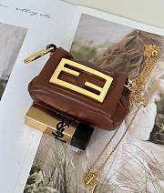 Fortok Fendi Nano Mamma Baguette Chestnut Brown 10x3x7cm - 1