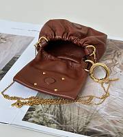 Fortok Fendi Nano Mamma Baguette Chestnut Brown 10x3x7cm - 5