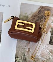 Fortok Fendi Nano Mamma Baguette Chestnut Brown 10x3x7cm - 6