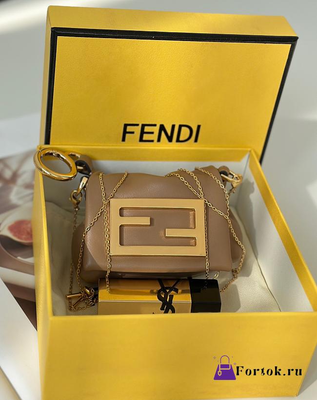 Fortok Fendi Nano Mamma Baguette Brown 10x3x7cm - 1