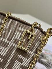 Fortok Fendi Baguette Pouch Brown FF Jacquard Fabric 20x3x12cm - 6