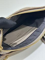 Fortok Fendi Baguette Pouch Brown FF Jacquard Fabric 20x3x12cm - 5