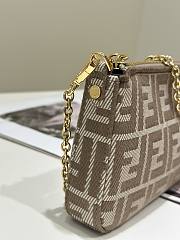 Fortok Fendi Baguette Pouch Brown FF Jacquard Fabric 20x3x12cm - 3