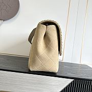 Fortok Chanel Maxi XXL Flap Bag Dark Beige Suede Salfskin 46×15×34cm  - 4