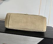 Fortok Chanel Maxi XXL Flap Bag Dark Beige Suede Salfskin 46×15×34cm  - 3