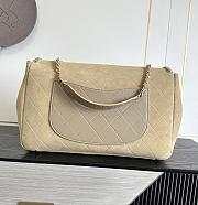Fortok Chanel Maxi XXL Flap Bag Dark Beige Suede Salfskin 46×15×34cm  - 2