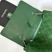 Fortok Chanel Maxi XXL Flap Bag Dark Green Suede Salfskin 46×15×34cm  - 4