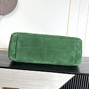 Fortok Chanel Maxi XXL Flap Bag Dark Green Suede Salfskin 46×15×34cm  - 2