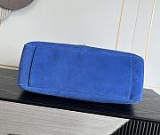 Fortok Chanel Maxi XXL Flap Bag Dark Blue Suede Salfskin 46×15×34cm  - 5
