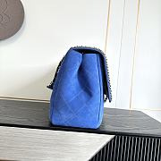 Fortok Chanel Maxi XXL Flap Bag Dark Blue Suede Salfskin 46×15×34cm  - 3
