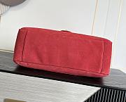 Fortok Chanel Maxi XXL Flap Bag Dark Red Suede Salfskin 46×15×34cm   - 4