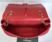 Fortok Chanel Maxi XXL Flap Bag Dark Red Suede Salfskin 46×15×34cm   - 3