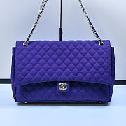 Fortok Chanel XXL Flap Airport Bag Purple 46x27x13cm - 1