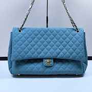 Fortok Chanel XXL Flap Airport Bag Blue 46x27x13cm - 1