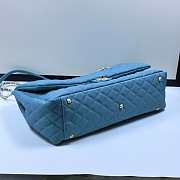 Fortok Chanel XXL Flap Airport Bag Blue 46x27x13cm - 5
