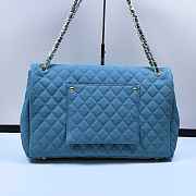 Fortok Chanel XXL Flap Airport Bag Blue 46x27x13cm - 3