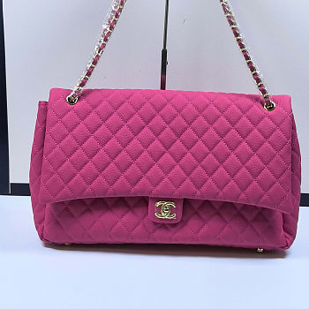 Fortok Chanel XXL Flap Airport Bag Hot Pink 46x27x13cm