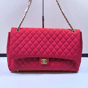 Fortok Chanel XXL Flap Airport Bag Fuchsia 46x27x13cm