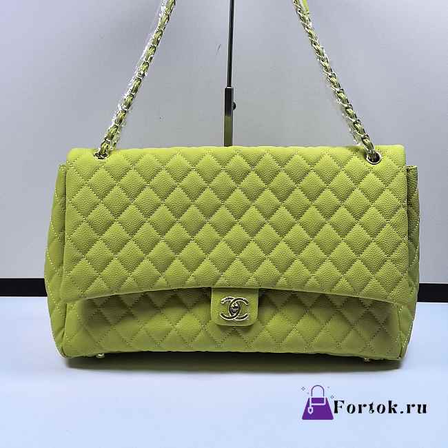Fortok Chanel XXL Flap Airport Bag Green 46x27x13cm - 1