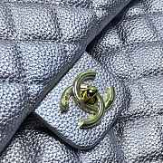 Fortok Chanel XXL Flap Airport Bag Metallic Silver 46x27x13cm - 3