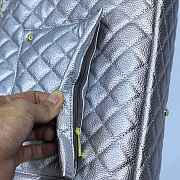 Fortok Chanel XXL Flap Airport Bag Metallic Silver 46x27x13cm - 2