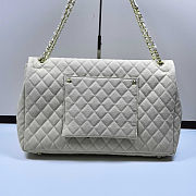 Fortok Chanel XXL Flap Airport Bag White 46x27x13cm - 5