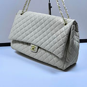 Fortok Chanel XXL Flap Airport Bag White 46x27x13cm - 6