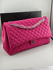 Fortok Chanel XXL Flap Airport Bag Hot Pink Old Silver Hardware 46x27x13cm - 1