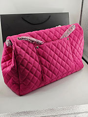 Fortok Chanel XXL Flap Airport Bag Hot Pink Old Silver Hardware 46x27x13cm - 3