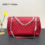 Fortok Chanel XXL Flap Airport Bag Red 46x27x13cm - 3